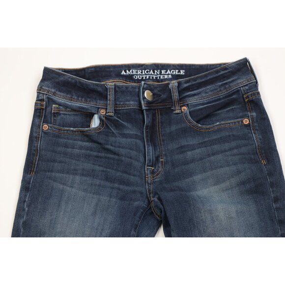 Vintage Y2K American Eagle Womens 6 Short Babydoll Faded Flared Bootcut Jeans - Picture 2 of 12